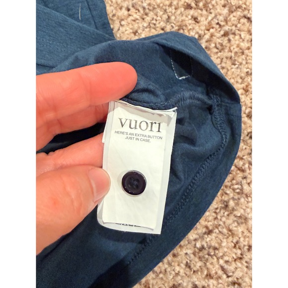 Vuori Mens Short Sleeve Polo Shirt Teal Heathered Older Vuori Logo Casual Size L - Picture 9 of 10